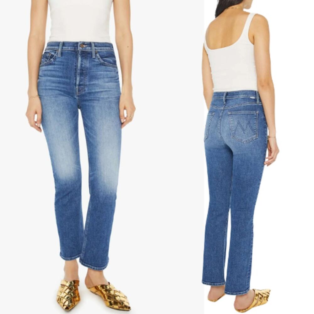 NWT Mother The Tripper Flood High Rise Flare Jeans Blue Sixth Sense Size: 28